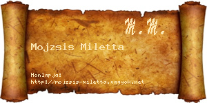 Mojzsis Miletta névjegykártya